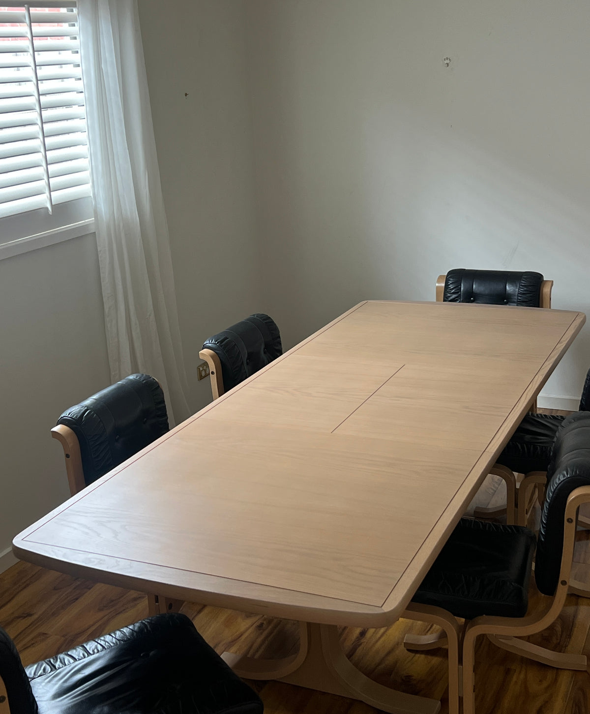 Leather & Limed Timber Dining Set by Danish Deluxe, 1987