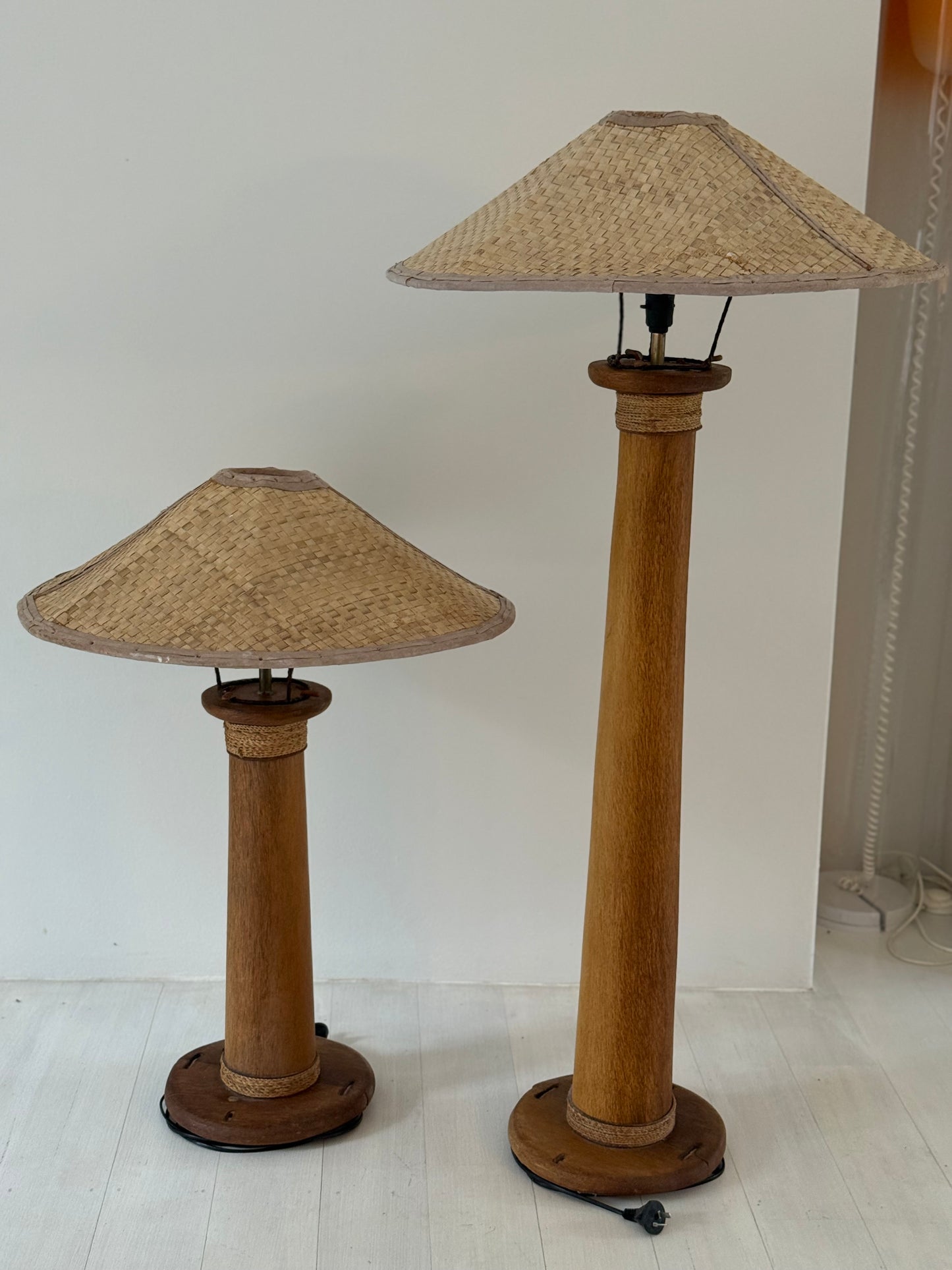 Two Pacific Green Messina Lamps