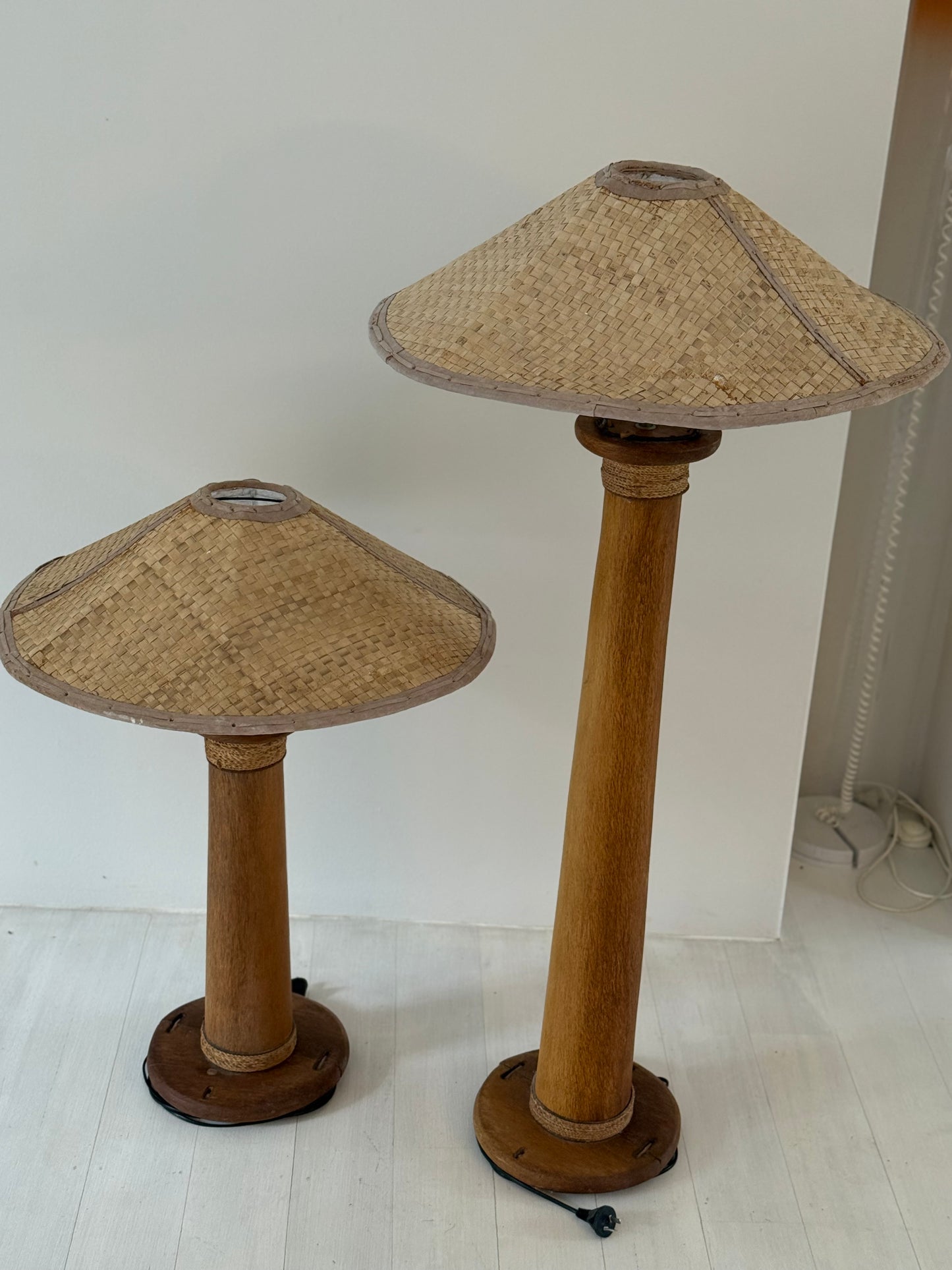 Two Pacific Green Messina Lamps