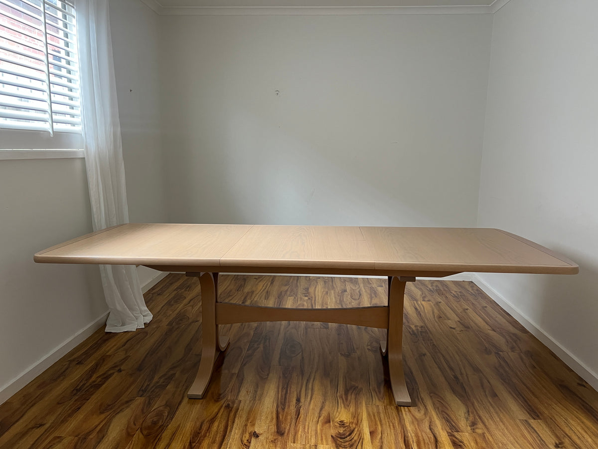 Leather & Limed Timber Dining Set by Danish Deluxe, 1987