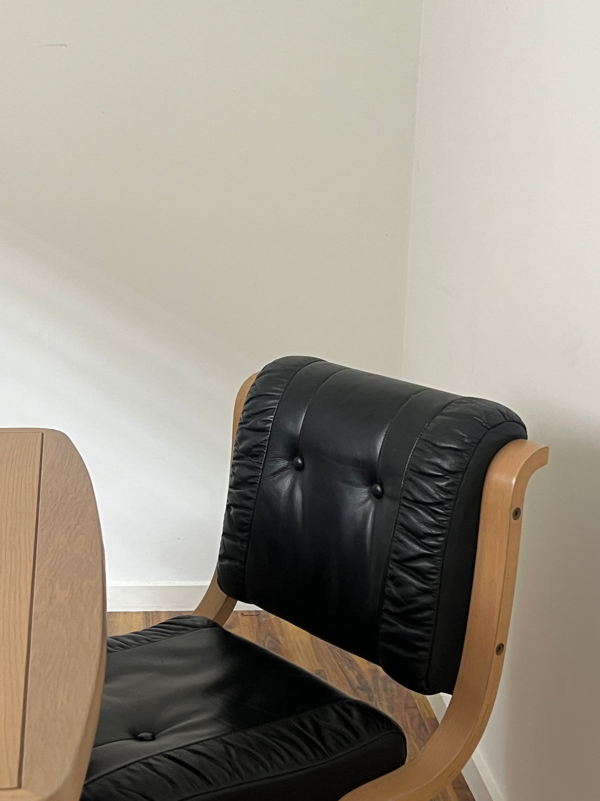 Leather & Limed Timber Dining Set by Danish Deluxe, 1987
