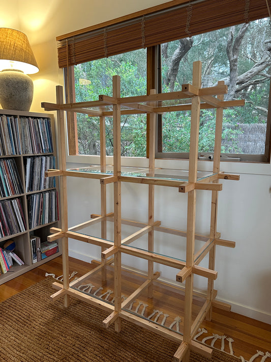 Timber and Glass Custom Made Shelf