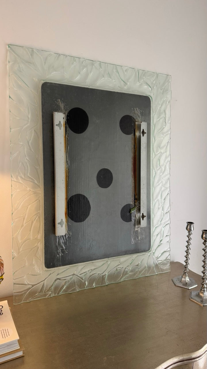 Vintage Pressed Glass Leaf Mirror