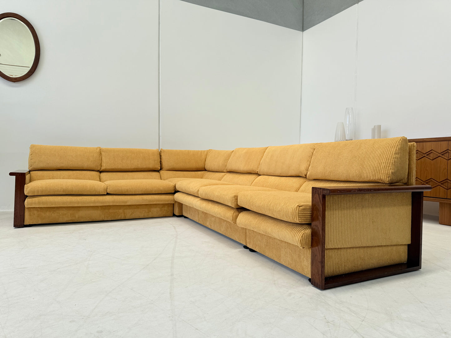 Large Modular Corduroy Sofa