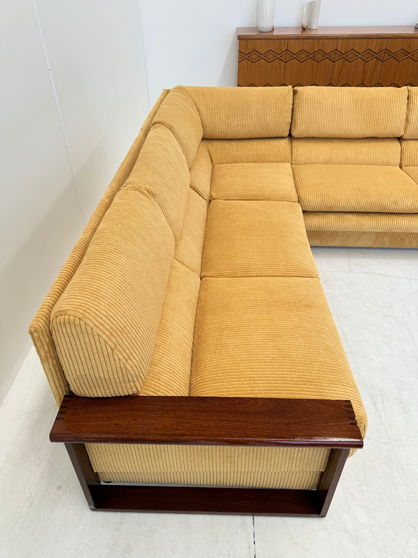 Large Modular Corduroy Sofa