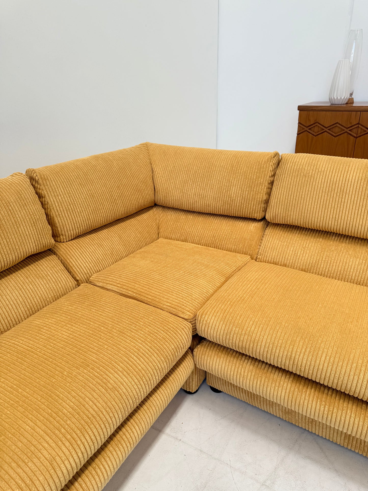 Large Modular Corduroy Sofa