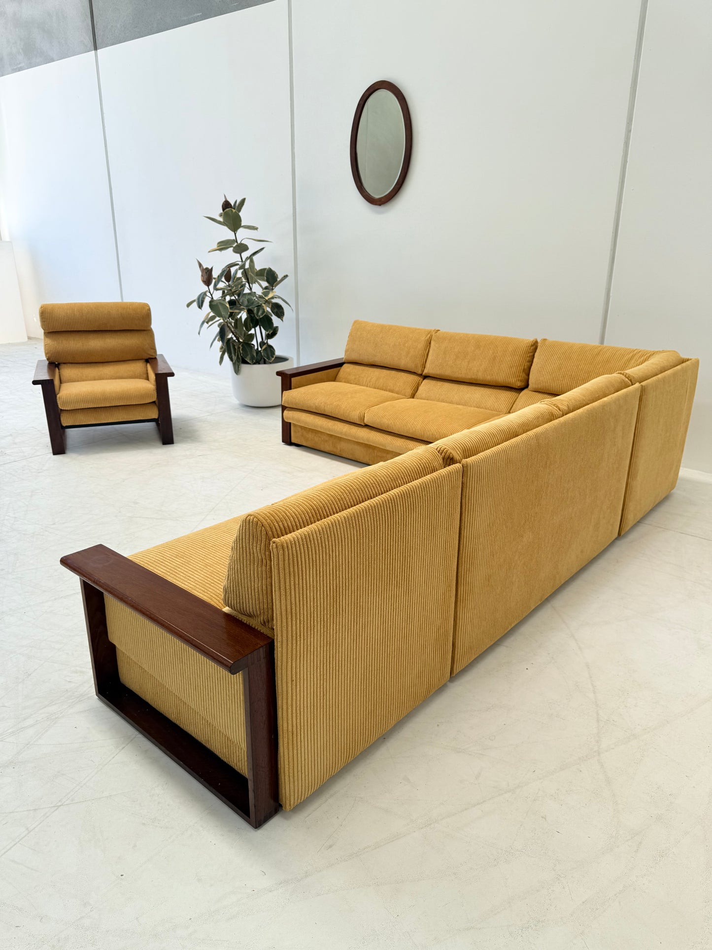 Large Modular Corduroy Sofa