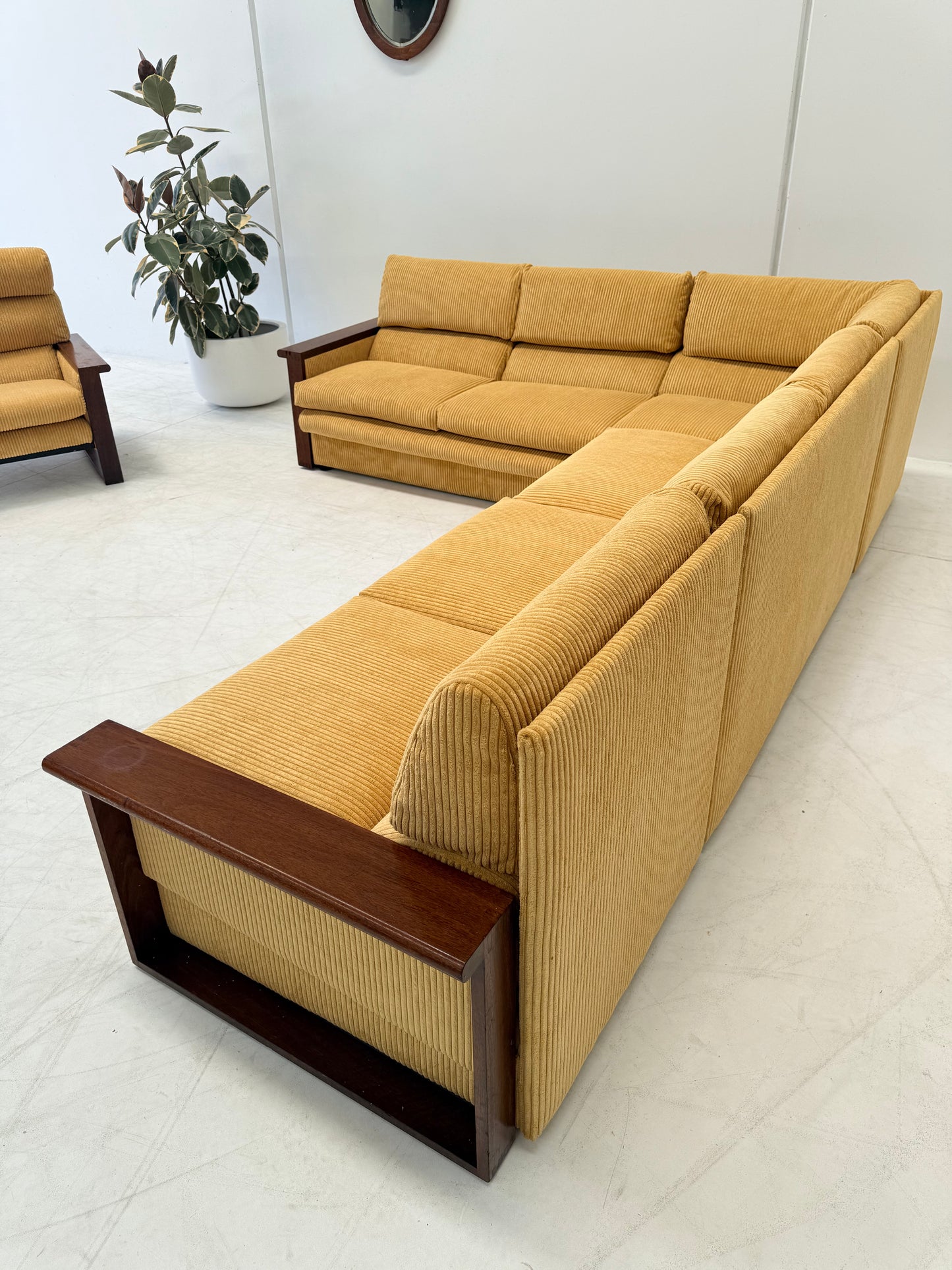 Large Modular Corduroy Sofa