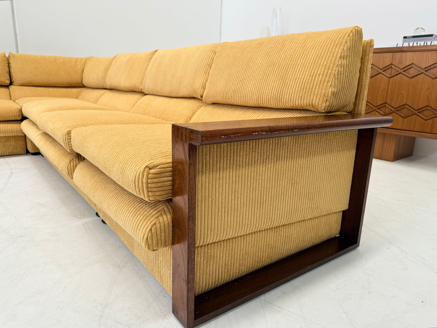 Large Modular Corduroy Sofa