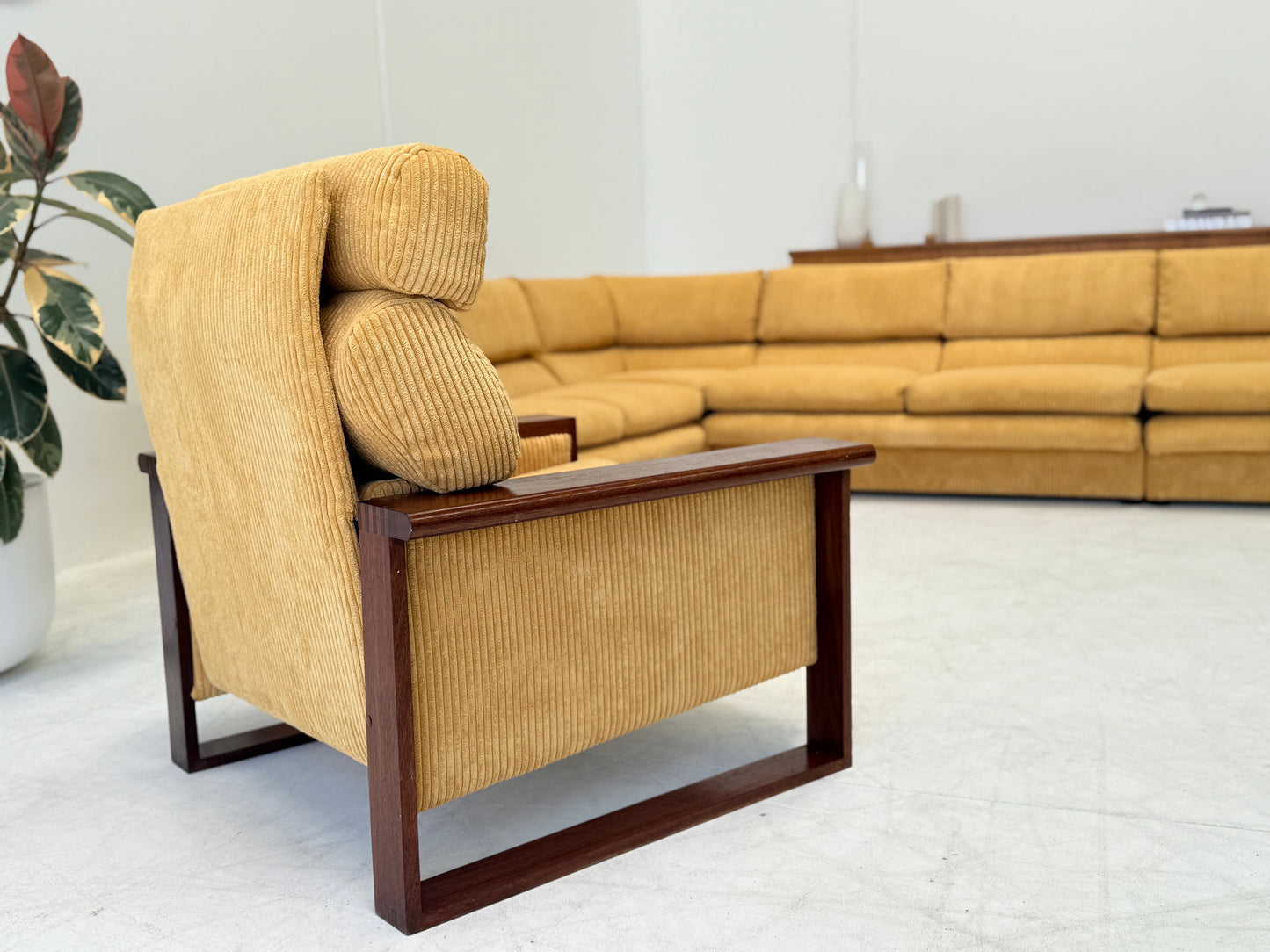 Large Modular Corduroy Sofa