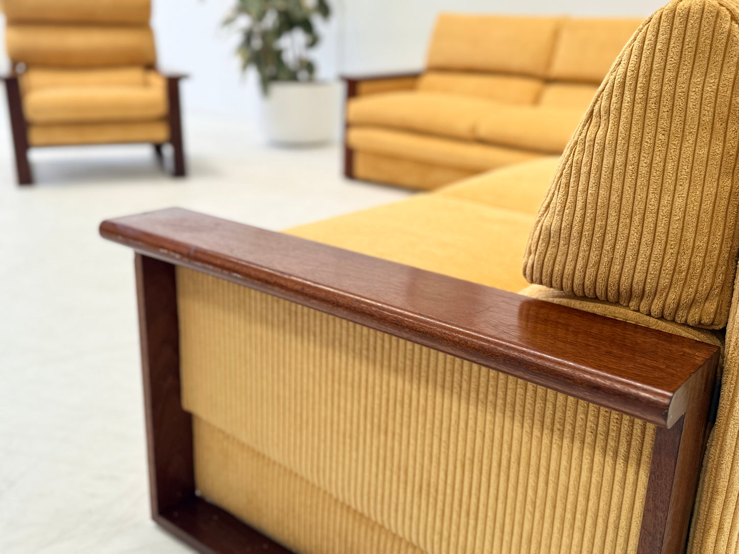Large Modular Corduroy Sofa