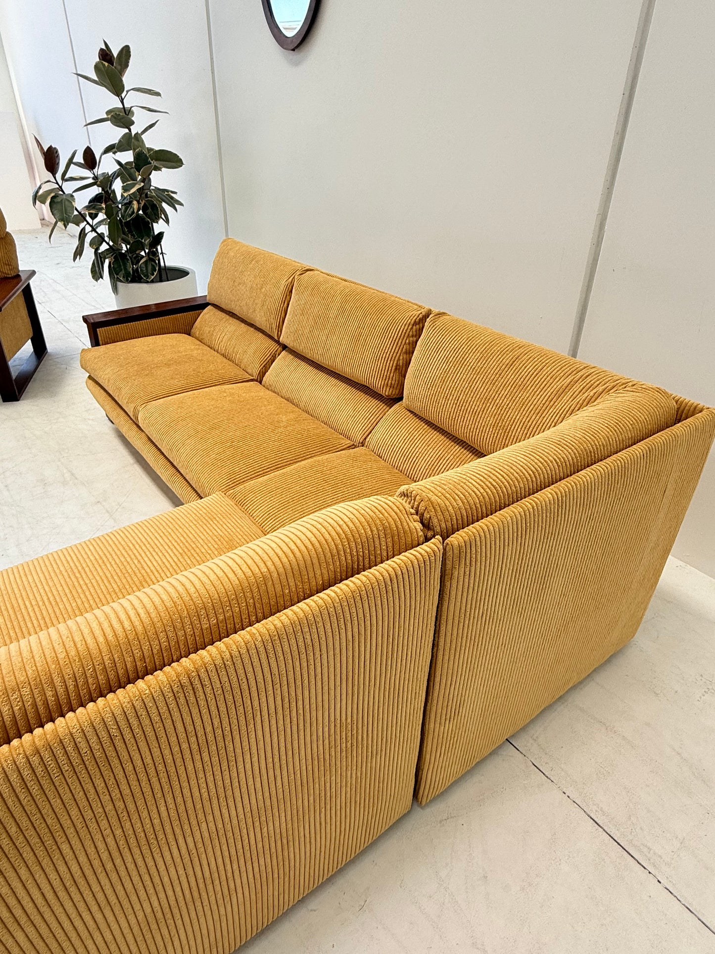 Large Modular Corduroy Sofa