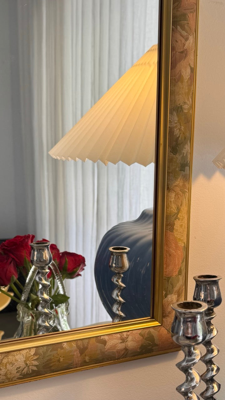 Vintage 1980s Large Floral Framed Mirror