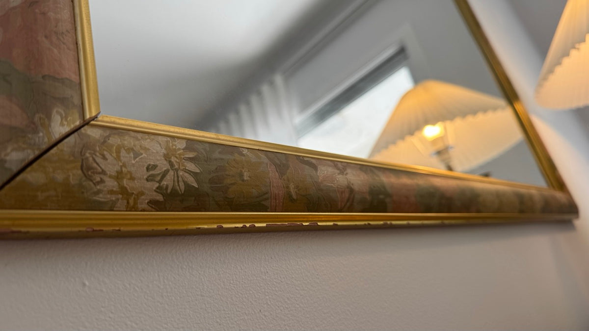 Vintage 1980s Large Floral Framed Mirror