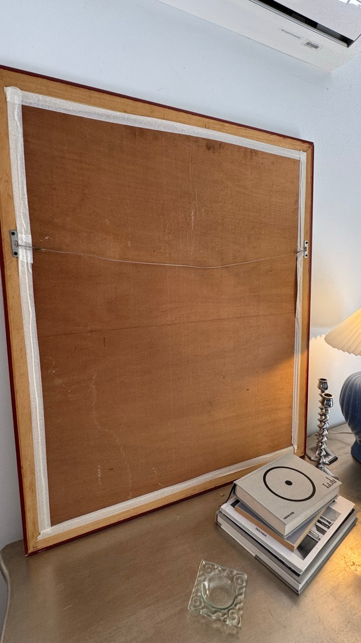 Vintage 1980s Large Floral Framed Mirror