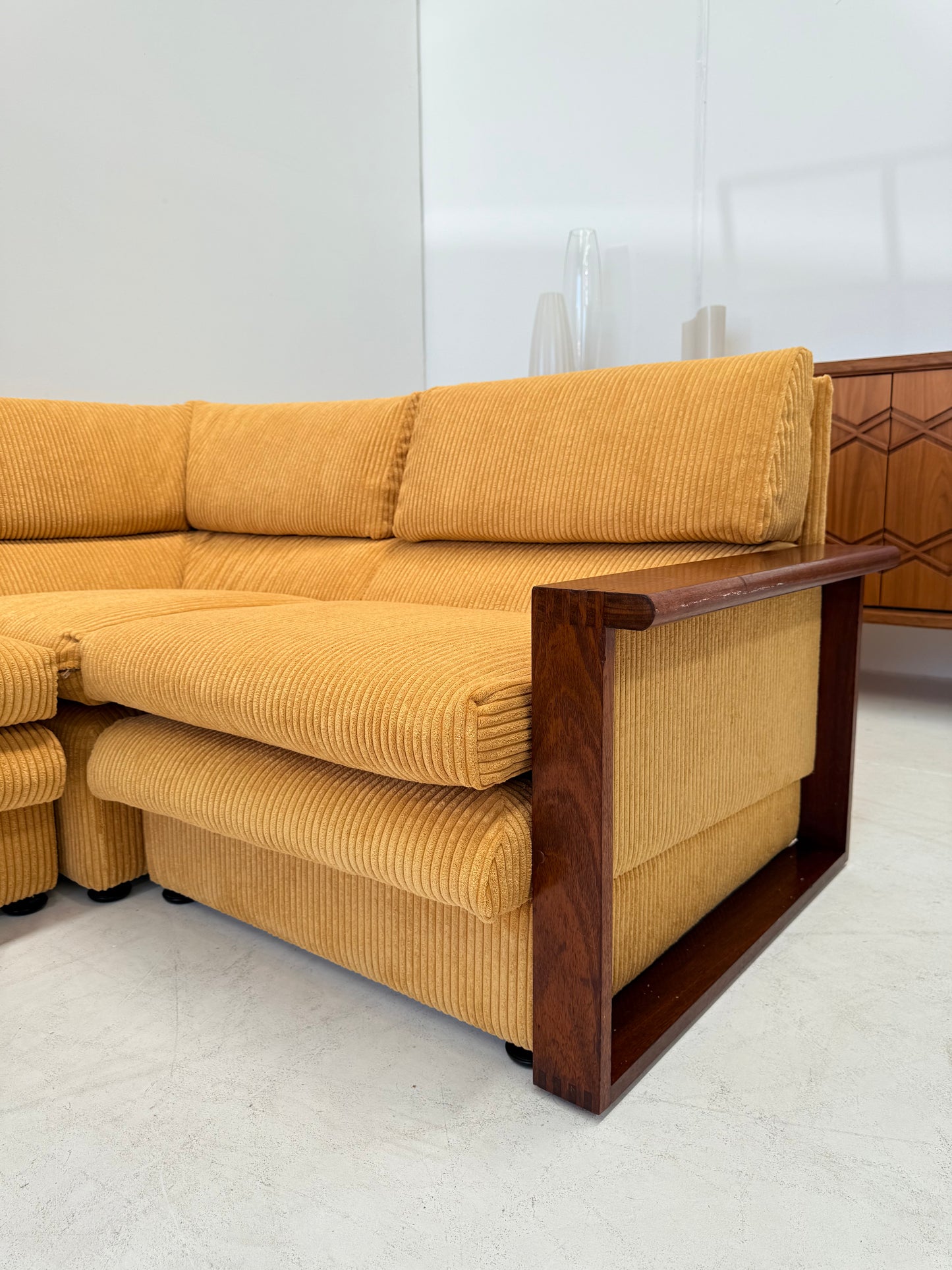 Large Modular Corduroy Sofa