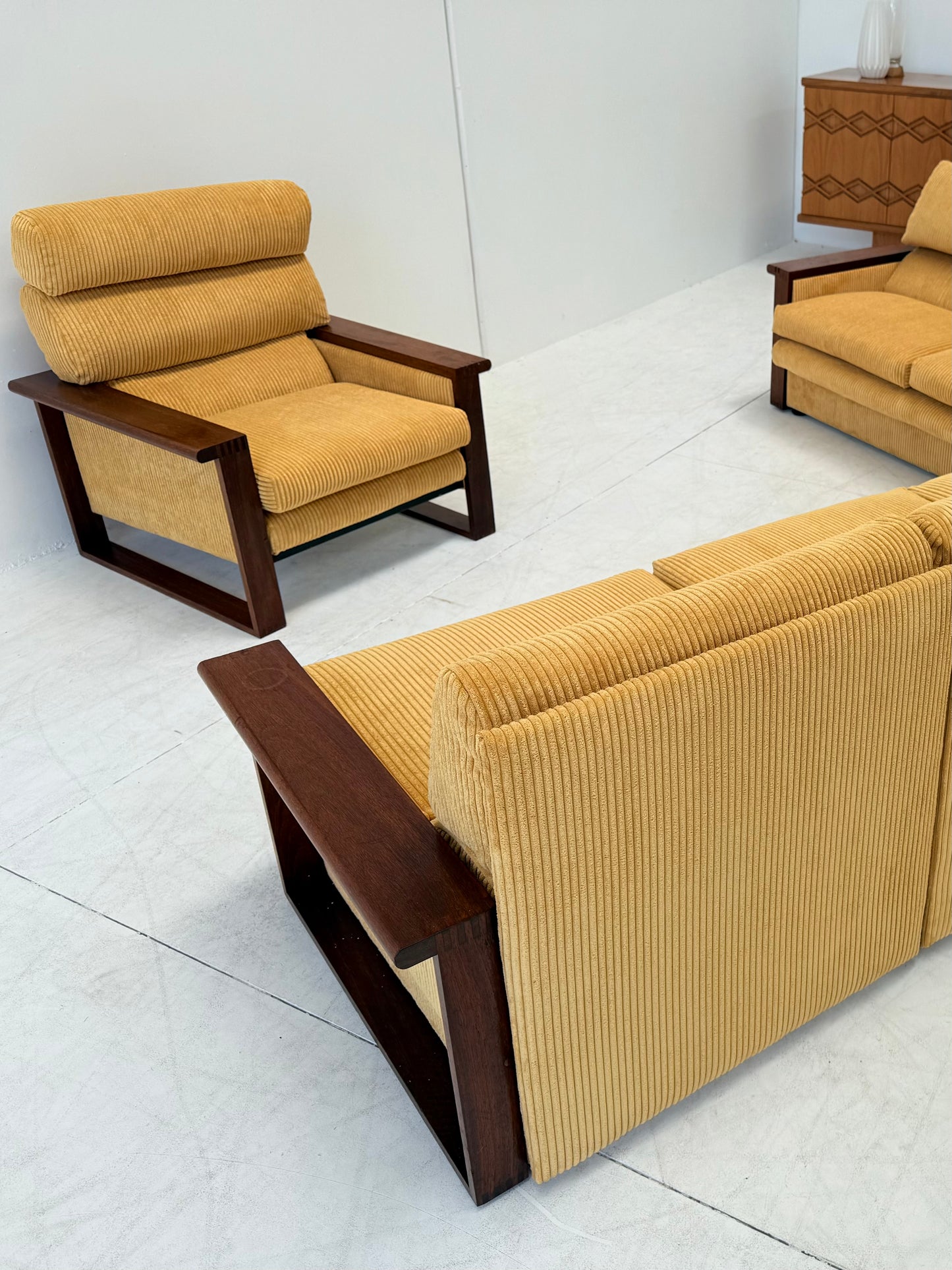 Large Modular Corduroy Sofa