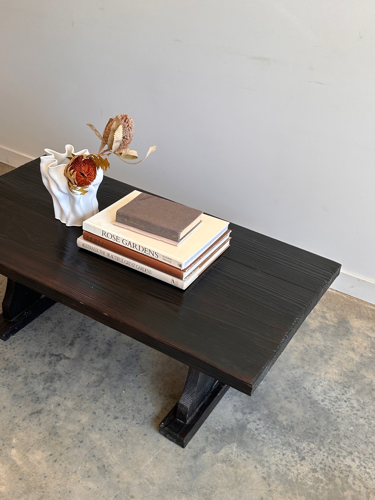 Vintage Blackened Oregon Coffee Table - Spanish Revival