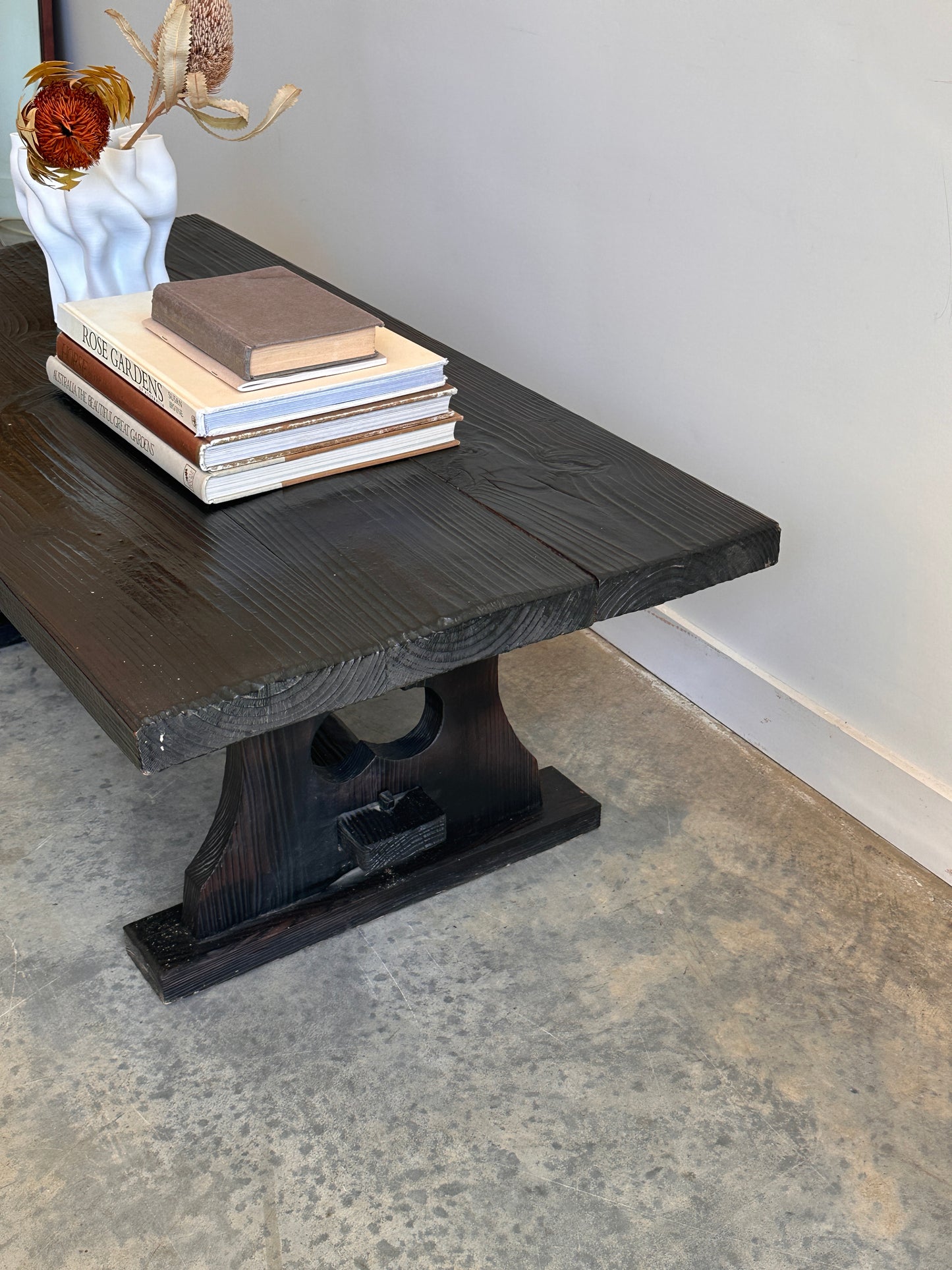 Vintage Blackened Oregon Coffee Table - Spanish Revival