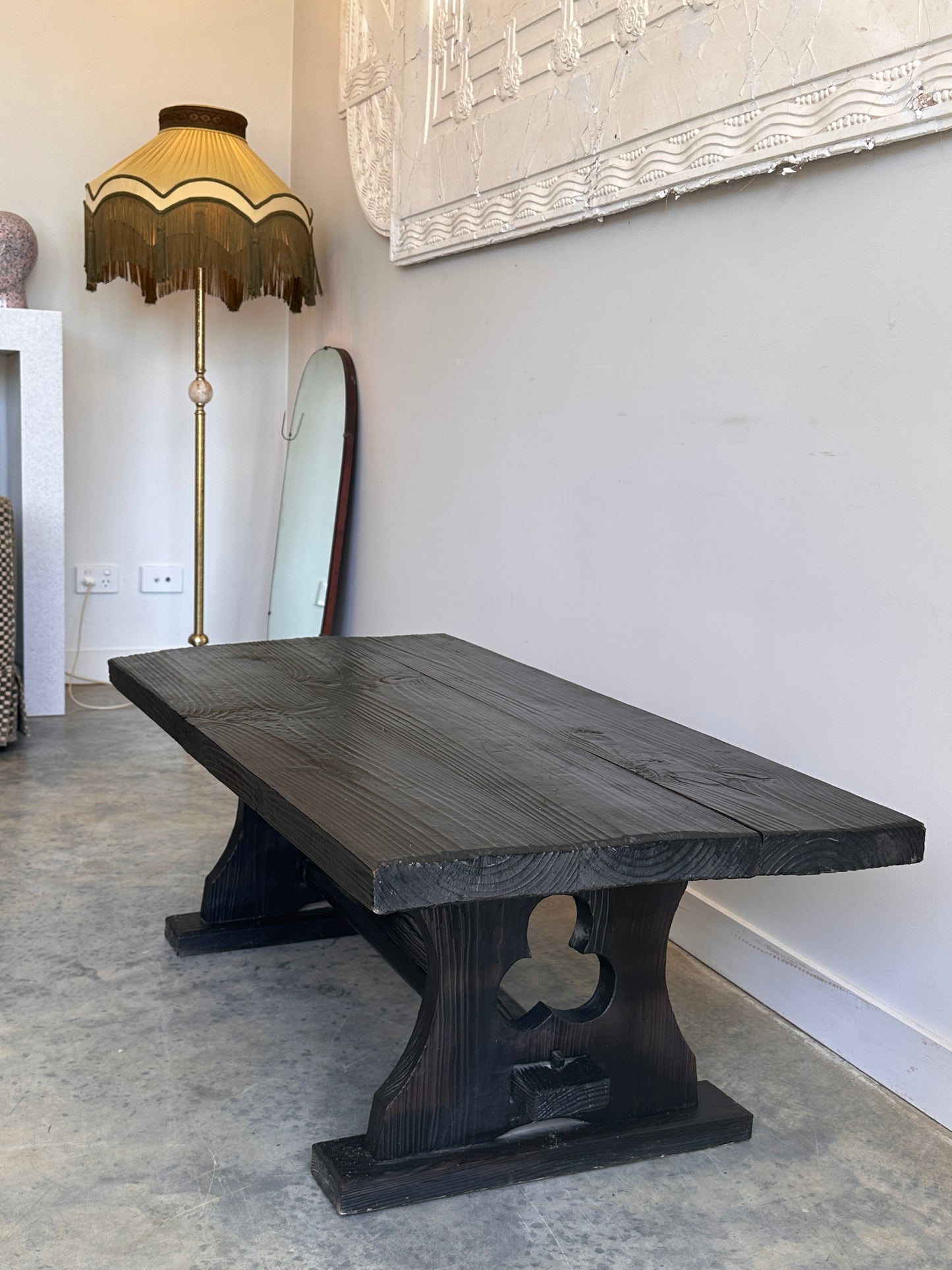 Vintage Blackened Oregon Coffee Table - Spanish Revival