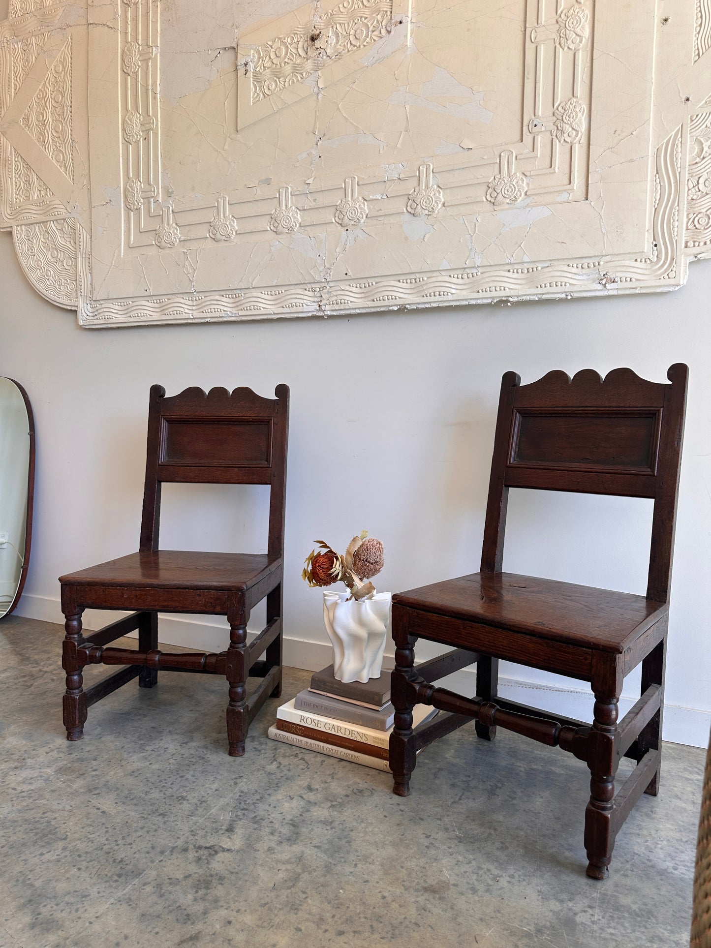1600's Lancashire Blackened Oak Side Chairs