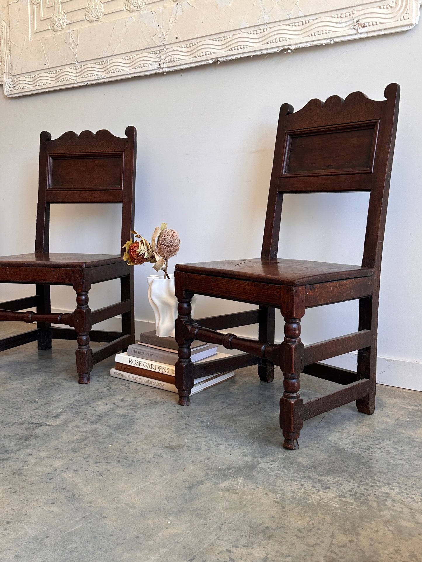 1600's Lancashire Blackened Oak Side Chairs