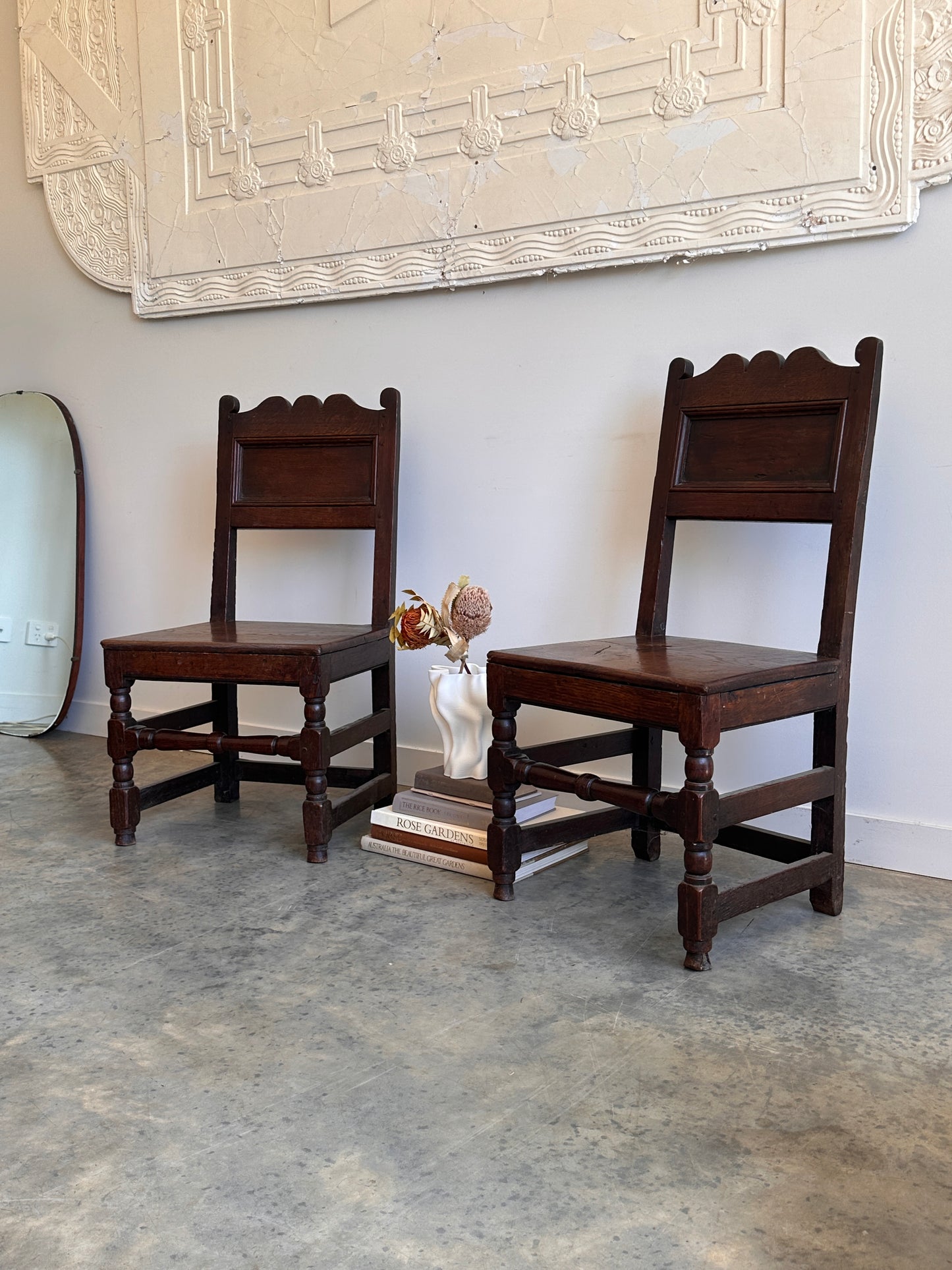1600's Lancashire Blackened Oak Side Chairs