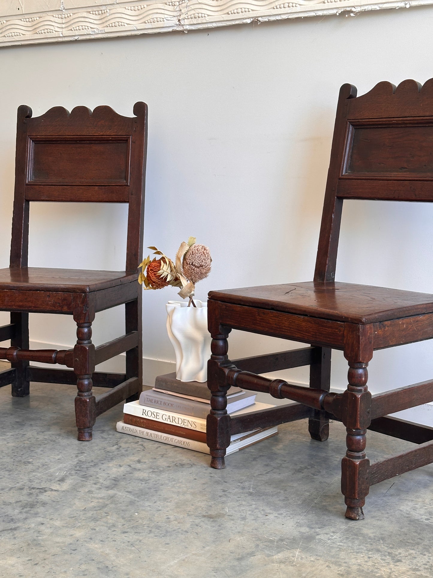 1600's Lancashire Blackened Oak Side Chairs