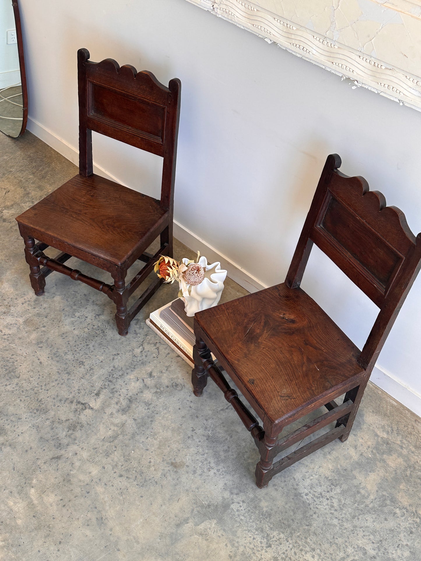 1600's Lancashire Blackened Oak Side Chairs