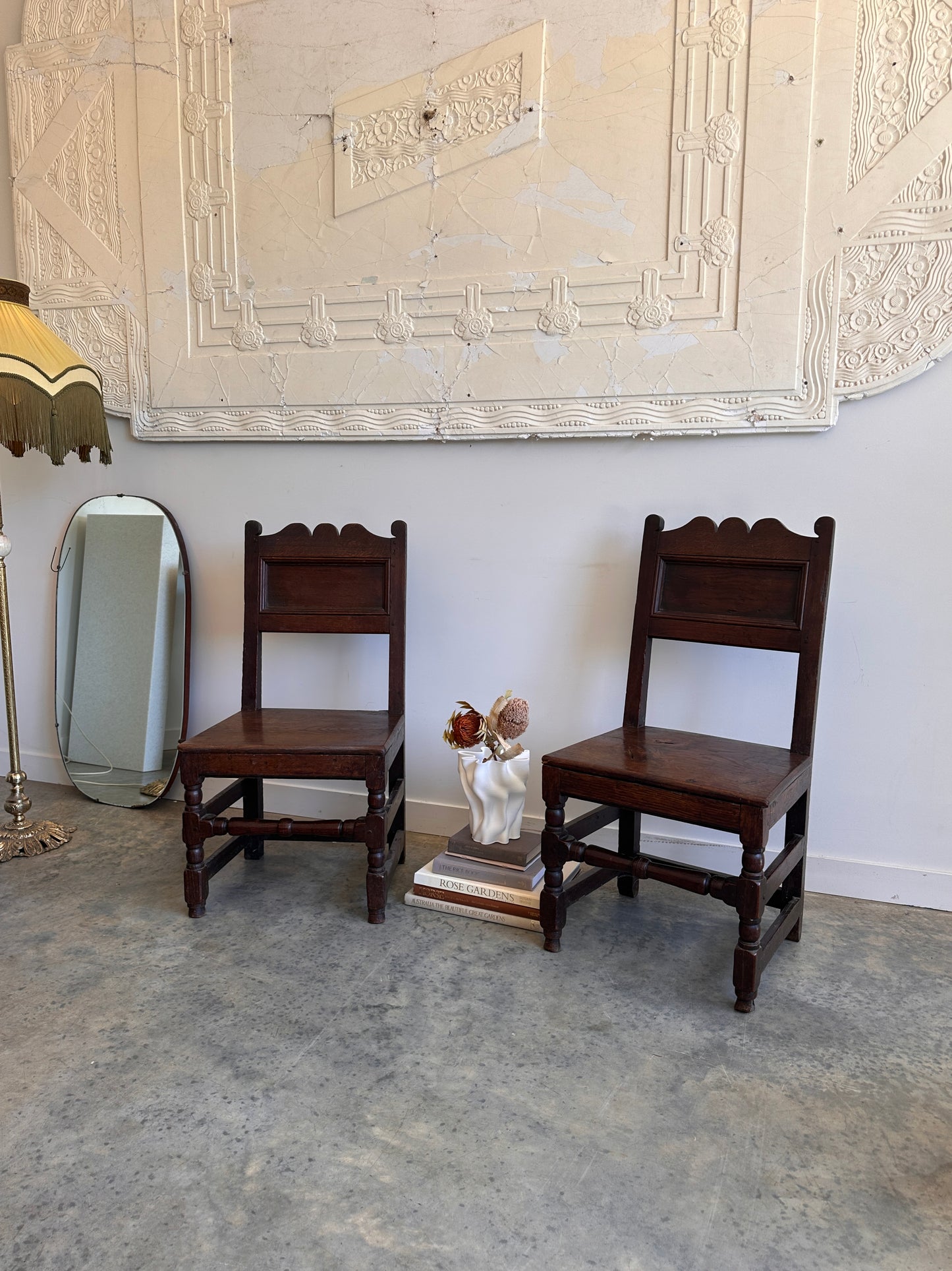 1600's Lancashire Blackened Oak Side Chairs