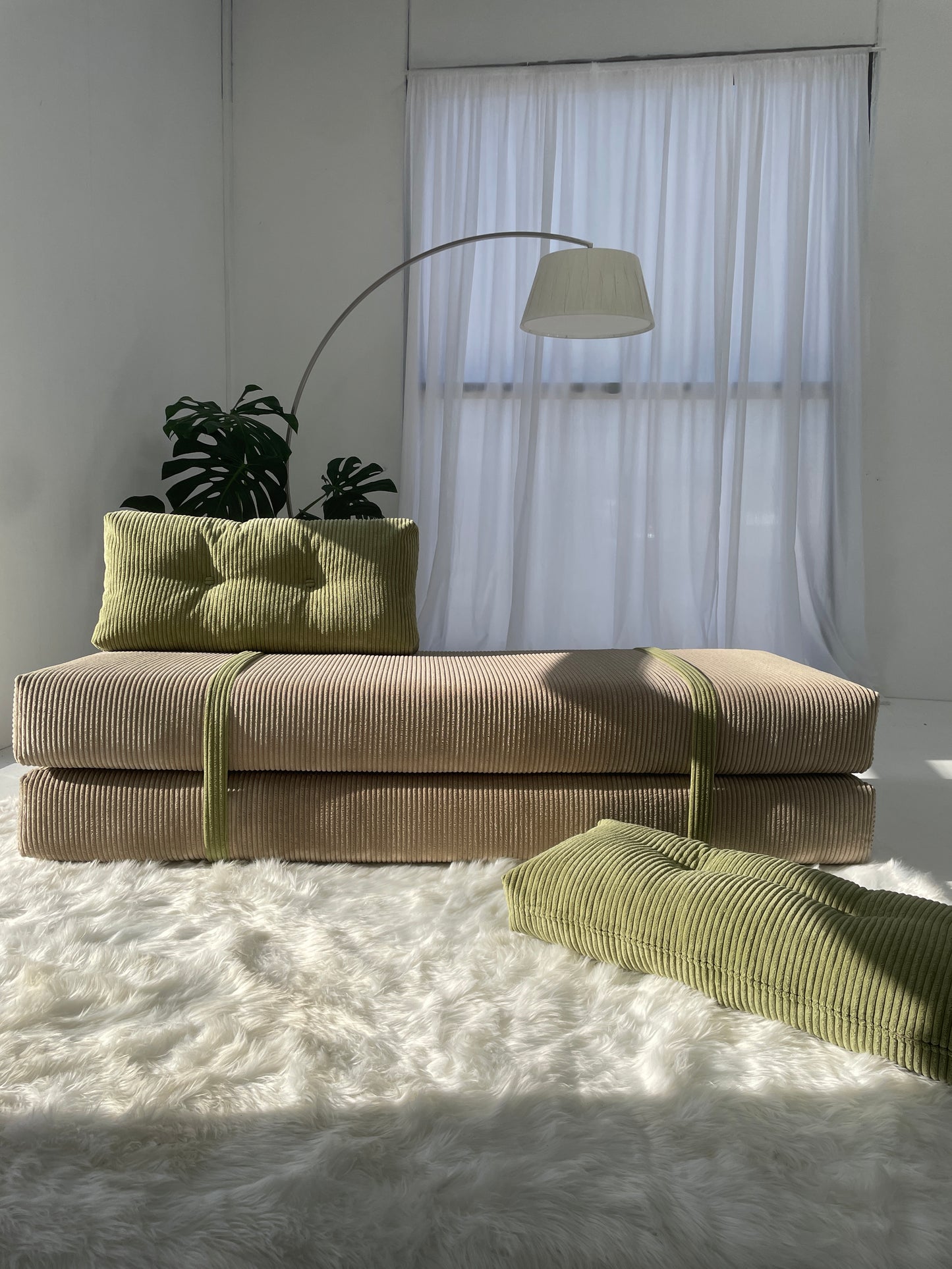 - Two Tone Corduroy Sofa/Mattress