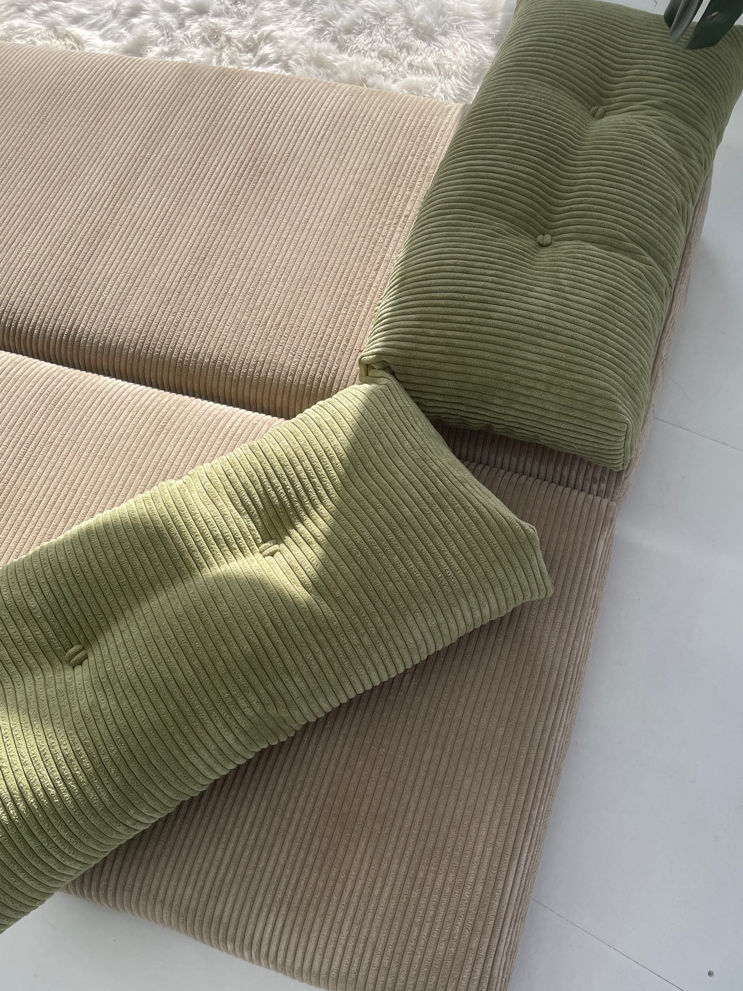 - Two Tone Corduroy Sofa/Mattress