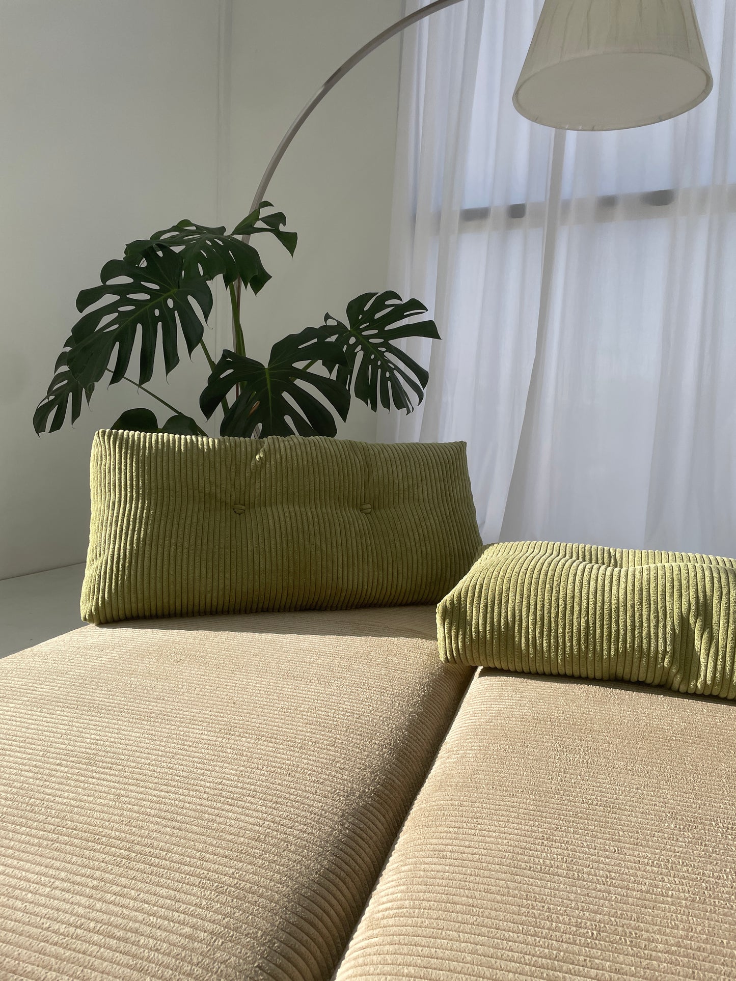 - Two Tone Corduroy Sofa/Mattress