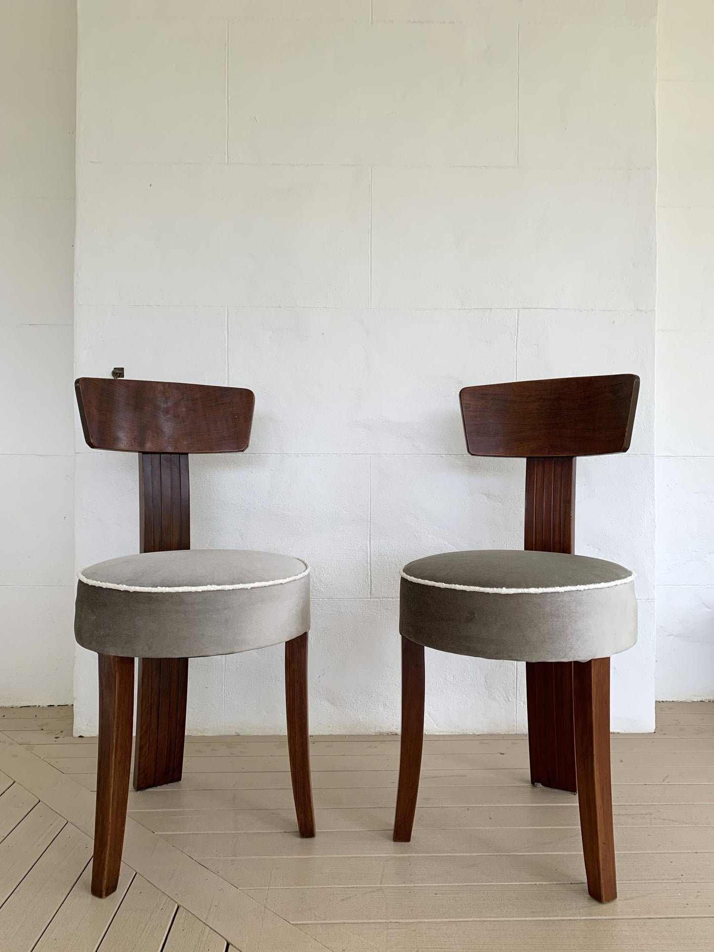 Set of Four Three Legged Art Deco Chairs