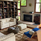 Cream Striped Modular Sofa