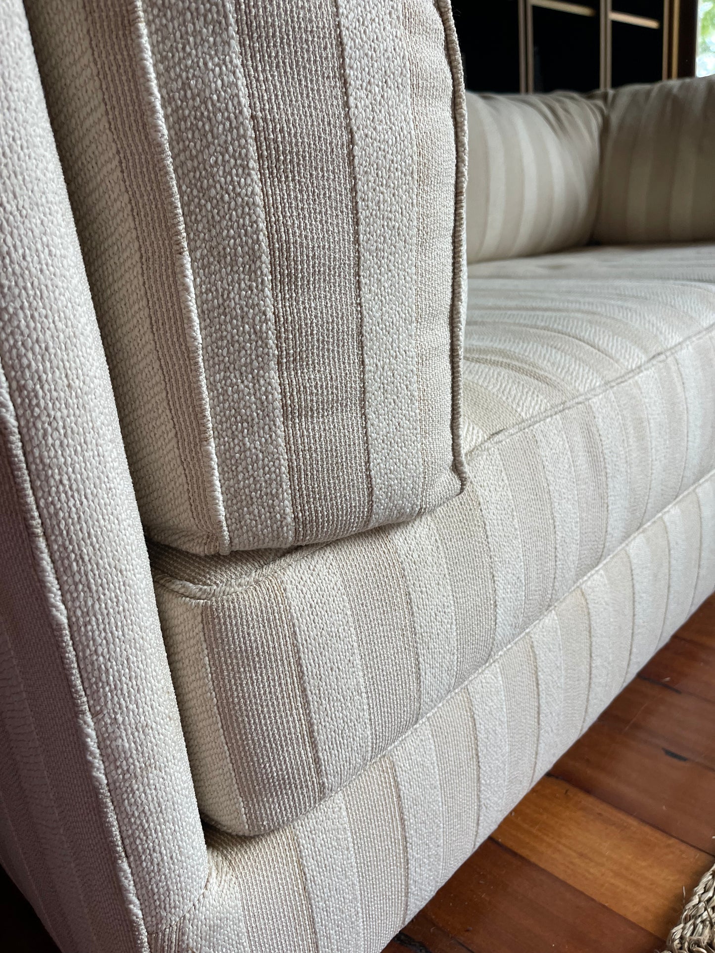 Cream Striped Modular Sofa