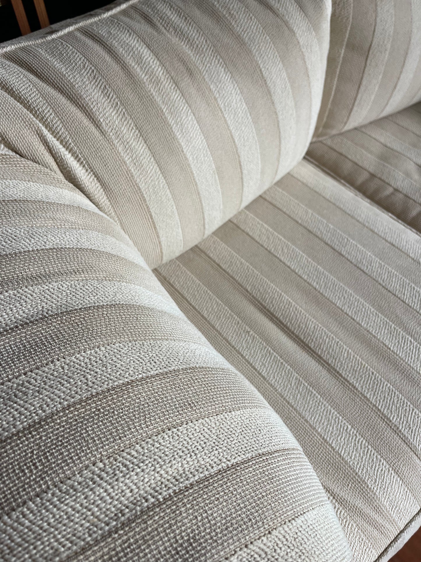 Cream Striped Modular Sofa
