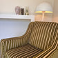 Vintage Green Velvet Stripe Sofa + Armchairs - Box Pleat Skirt