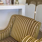 Vintage Green Velvet Stripe Sofa + Armchairs - Box Pleat Skirt