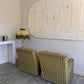 Vintage Green Velvet Stripe Sofa + Armchairs - Box Pleat Skirt