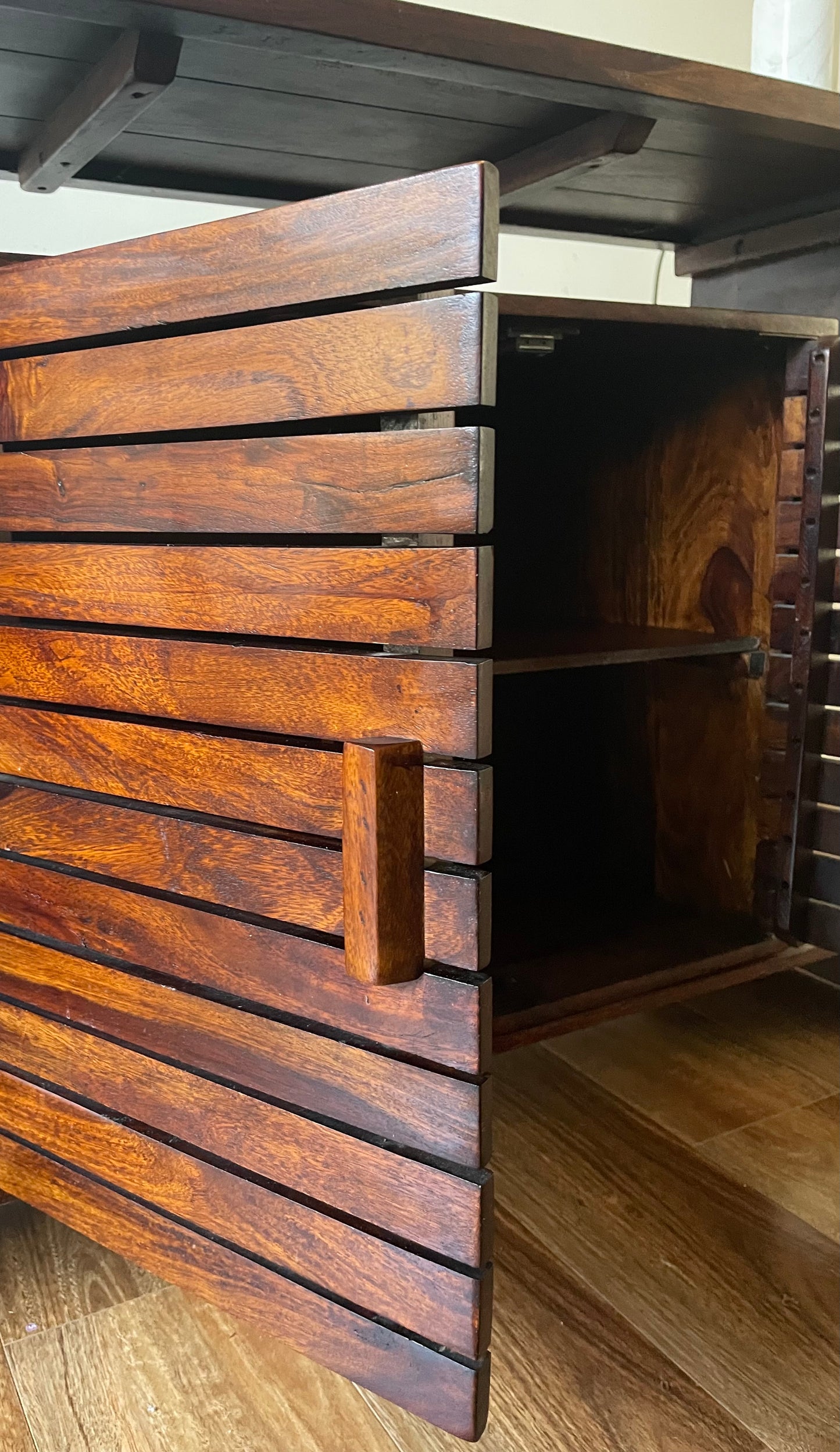 Solid Sheesham Rosewood Console Table | Sideboard Buffet Cabinet | Mid Century Style
