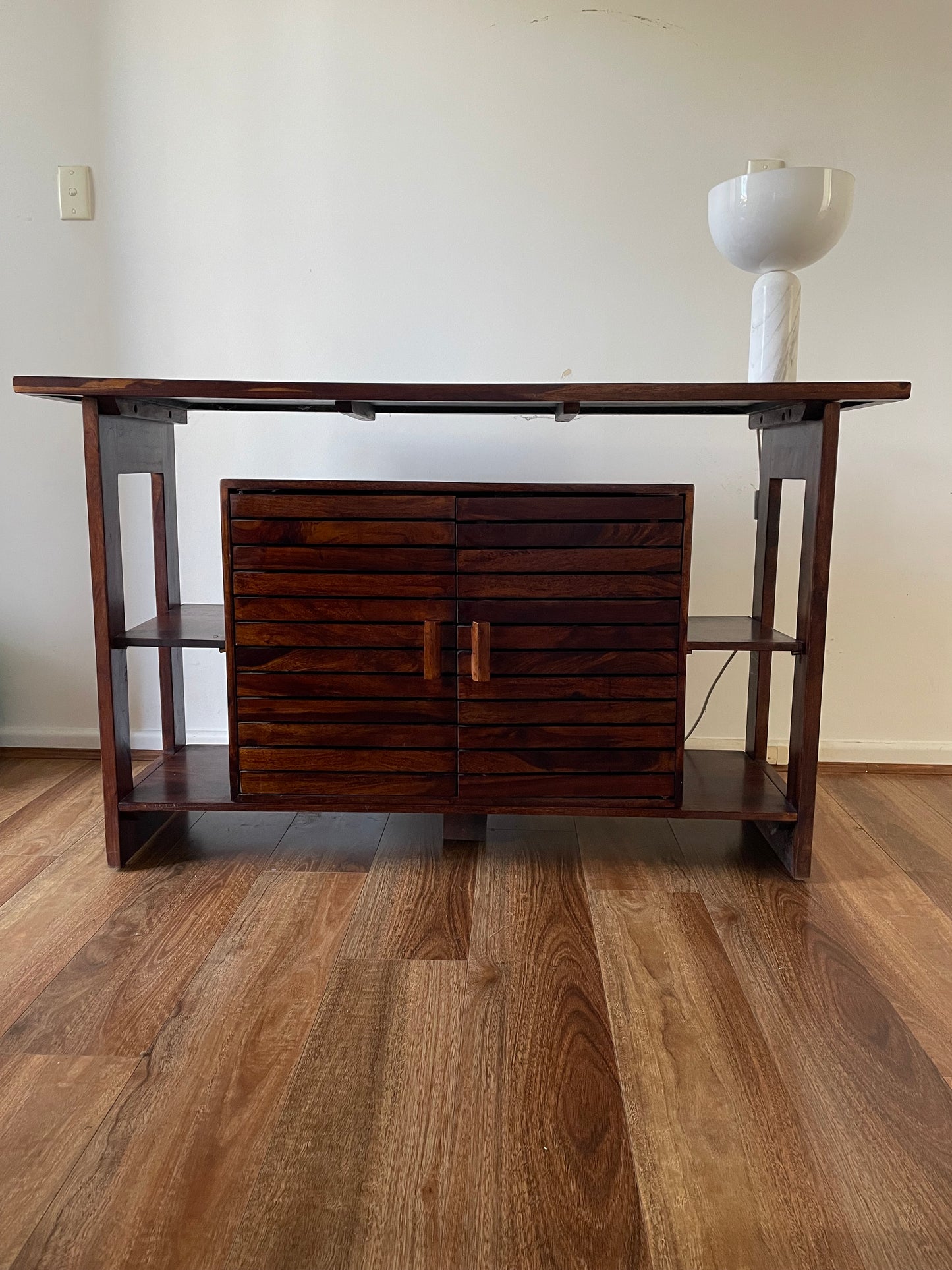 Solid Sheesham Rosewood Console Table | Sideboard Buffet Cabinet | Mid Century Style