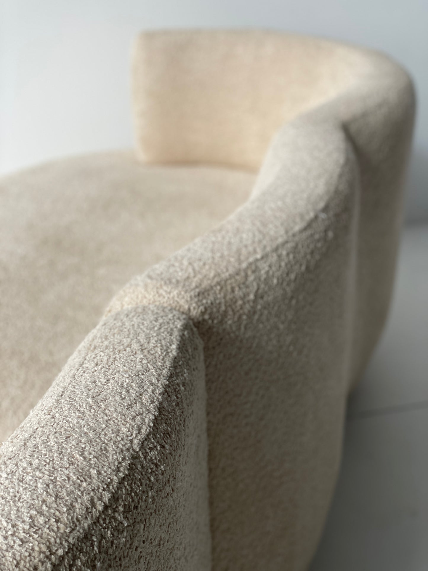 - Custom Sofa in Cream Bouclé
