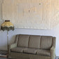 Vintage Green Velvet Stripe Sofa + Armchairs - Box Pleat Skirt