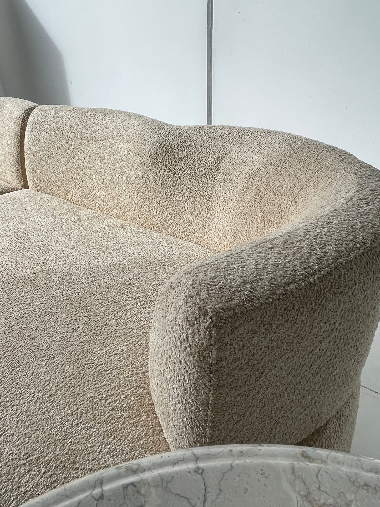 - Custom Sofa in Cream Bouclé