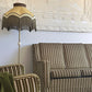 Vintage Green Velvet Stripe Sofa + Armchairs - Box Pleat Skirt
