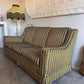 Vintage Green Velvet Stripe Sofa + Armchairs - Box Pleat Skirt
