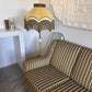 Vintage Green Velvet Stripe Sofa + Armchairs - Box Pleat Skirt