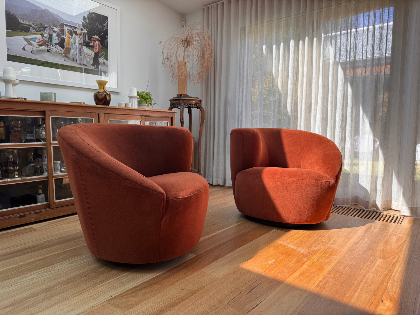 Pair of Corso Di Fiori Swivel Chairs - Two Available