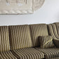 Vintage Green Velvet Stripe Sofa + Armchairs - Box Pleat Skirt